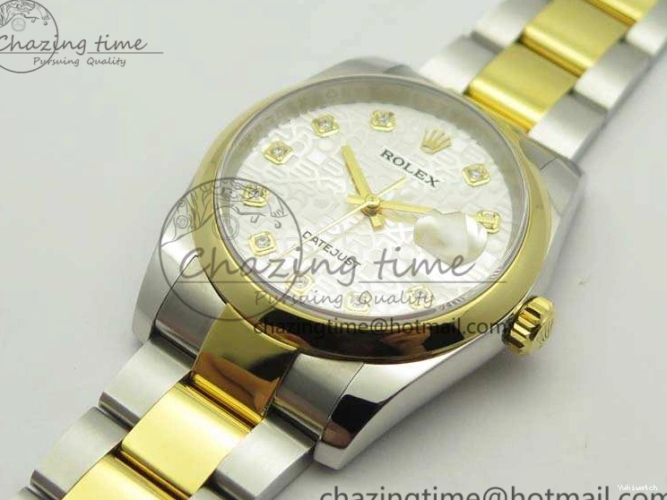 1:1 Diam 36mm SA3135 On YG SS Datejust V2 116234 Dial White Best Oyster DJF Com Bracelet Edition 0313